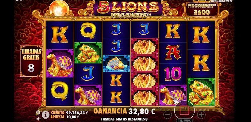 giros gratis 5 Lions Megaways
