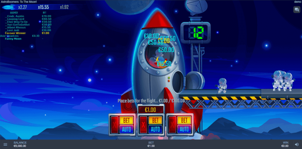 Juego crash casino AstroBoomers: To The Moon