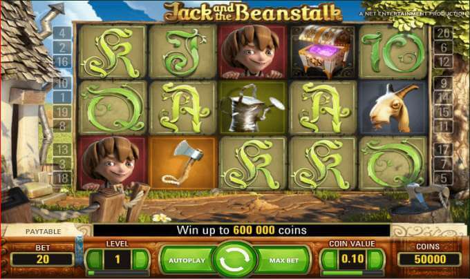caracteristicas tragaperras jack y las judias magicas