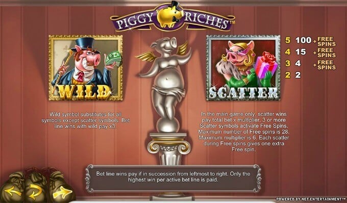 símbolos de la tragaperras Piggy Riches